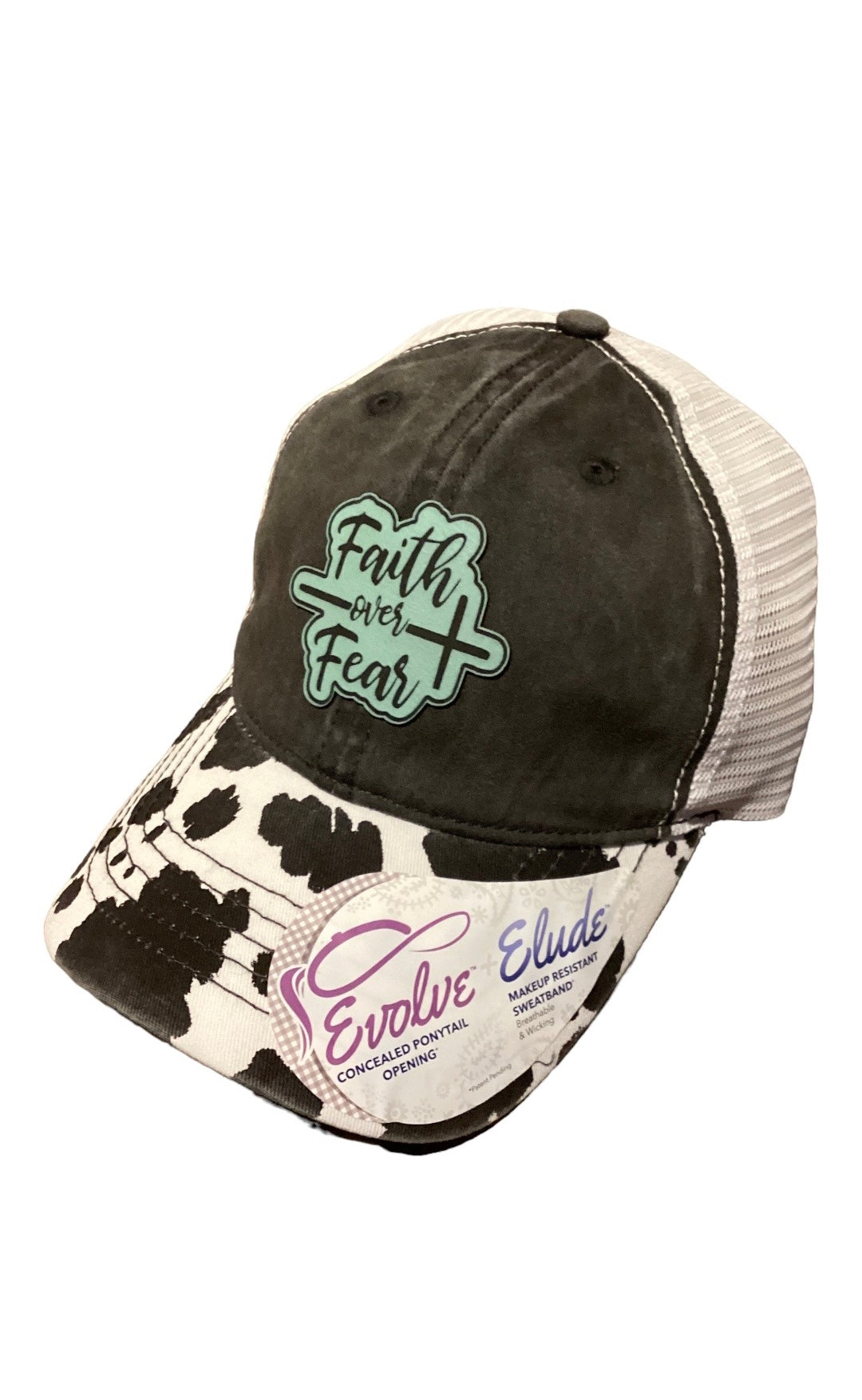 Faith over fear ponytail hat