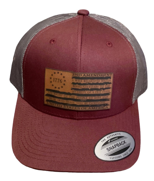 Distressed 2nd amendment patch hat