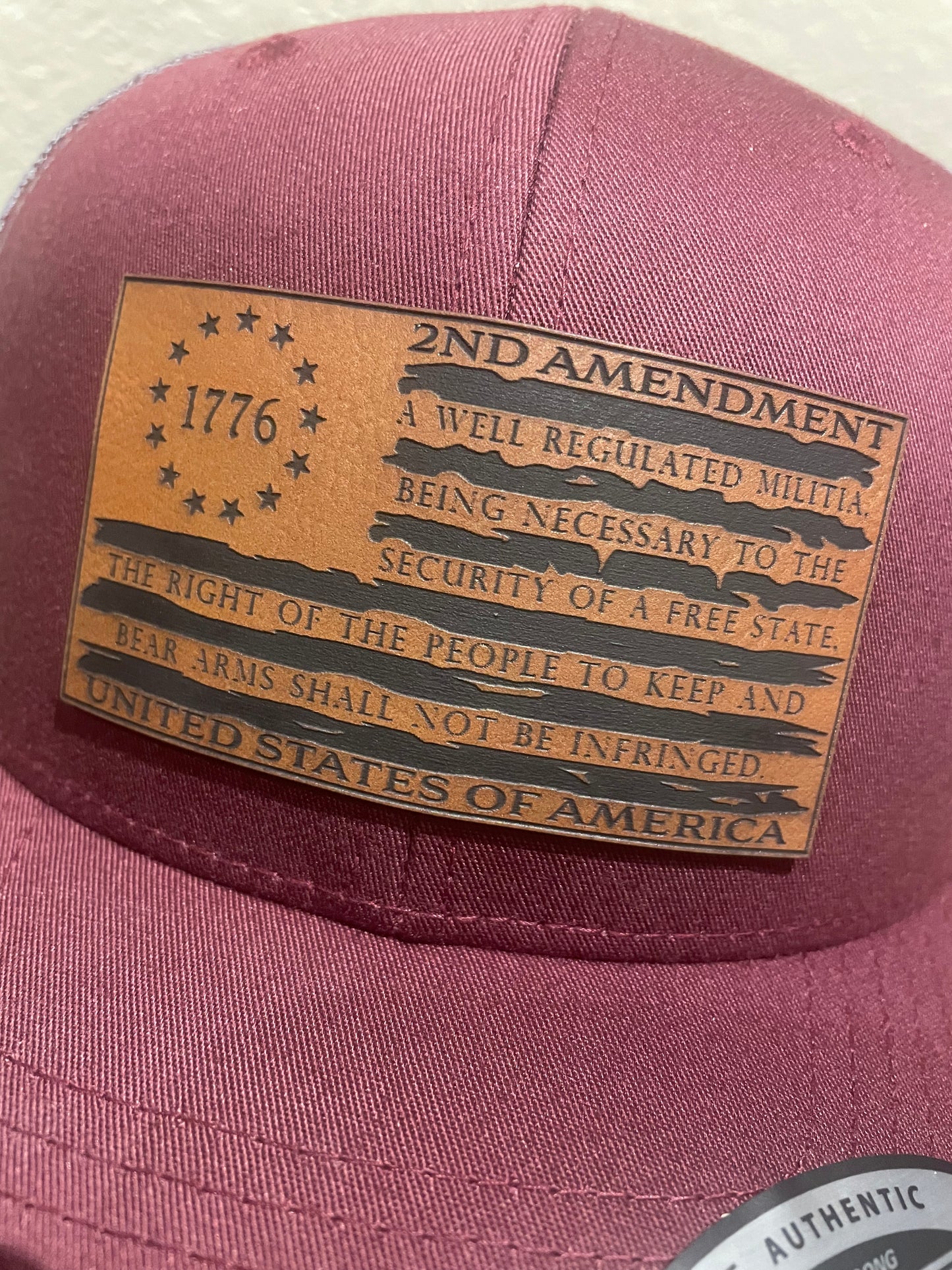 Distressed 2nd amendment patch hat